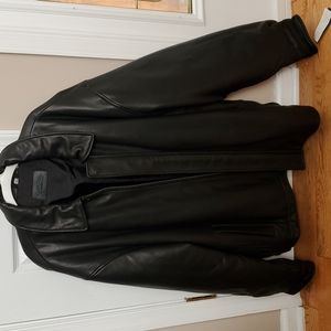 Mens club room by charter club leather boomer jacket coat xl